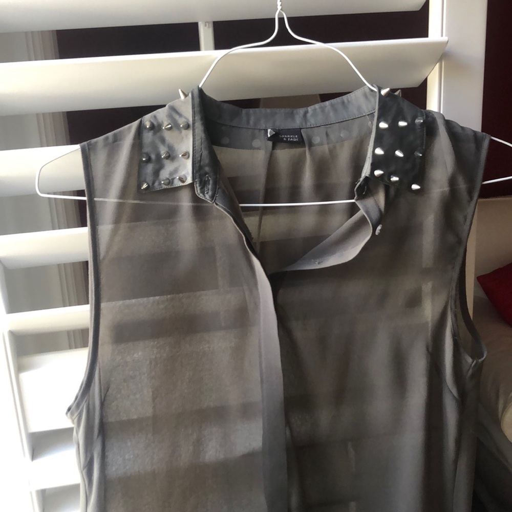 Spiked button down shirt
